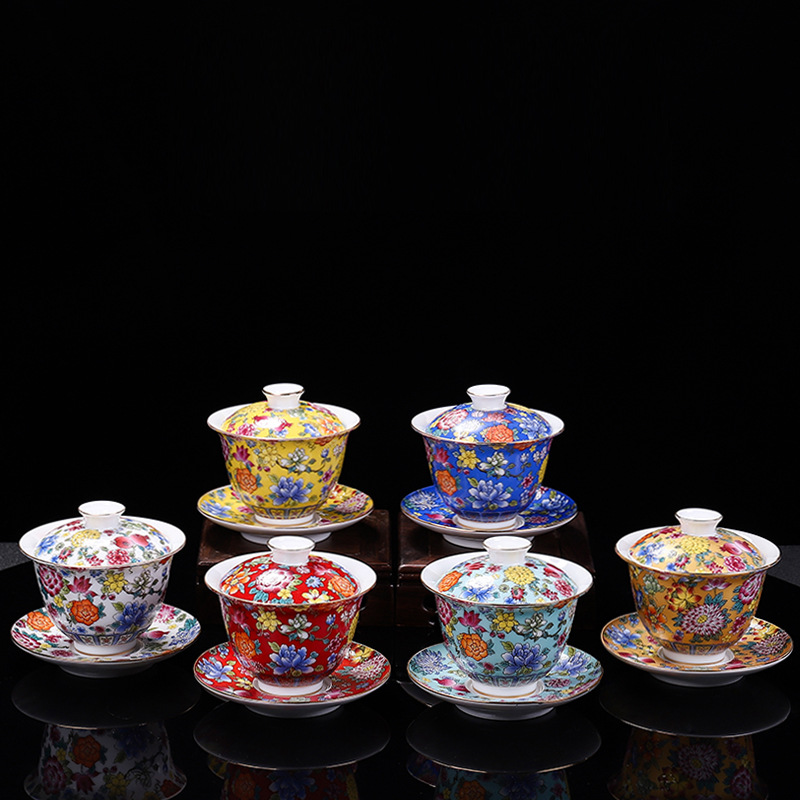 Matcha Bowl Chawan - HMLOVE biała porcelana Sancai Gaiwan kolor