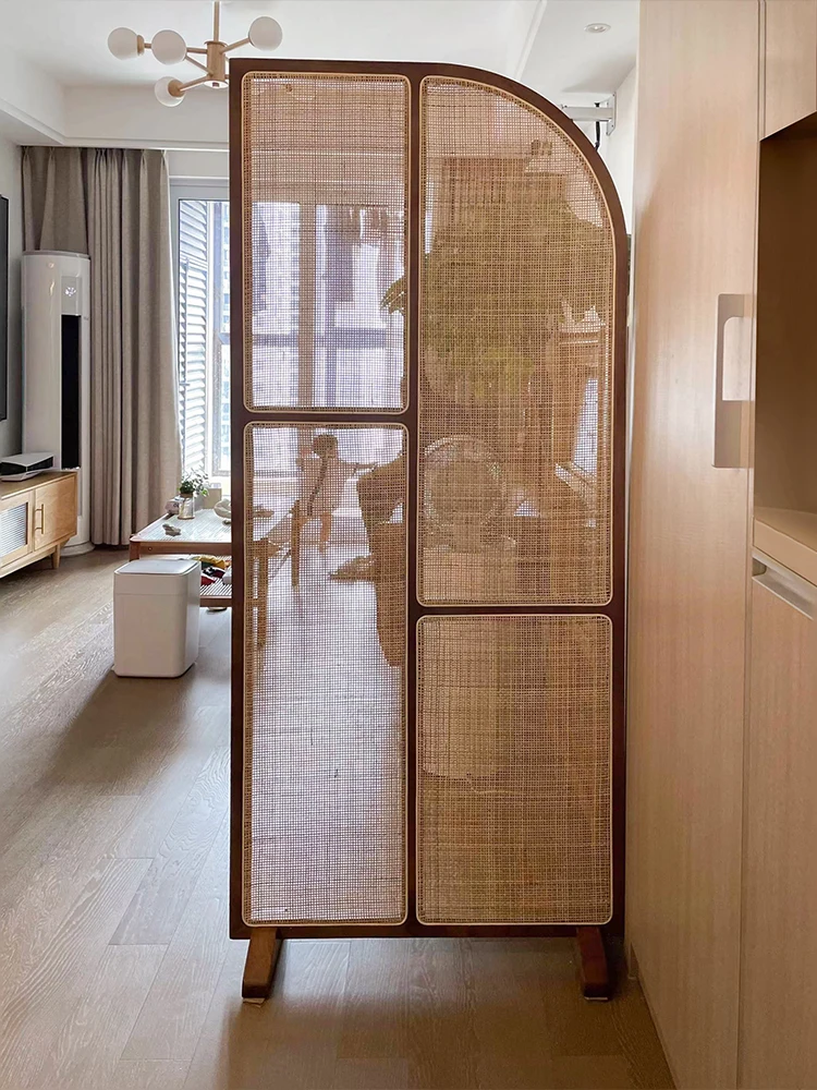 Shoji Screen Divider - Retro rattanowe ekrany subareasowe Drzwi wejściowe