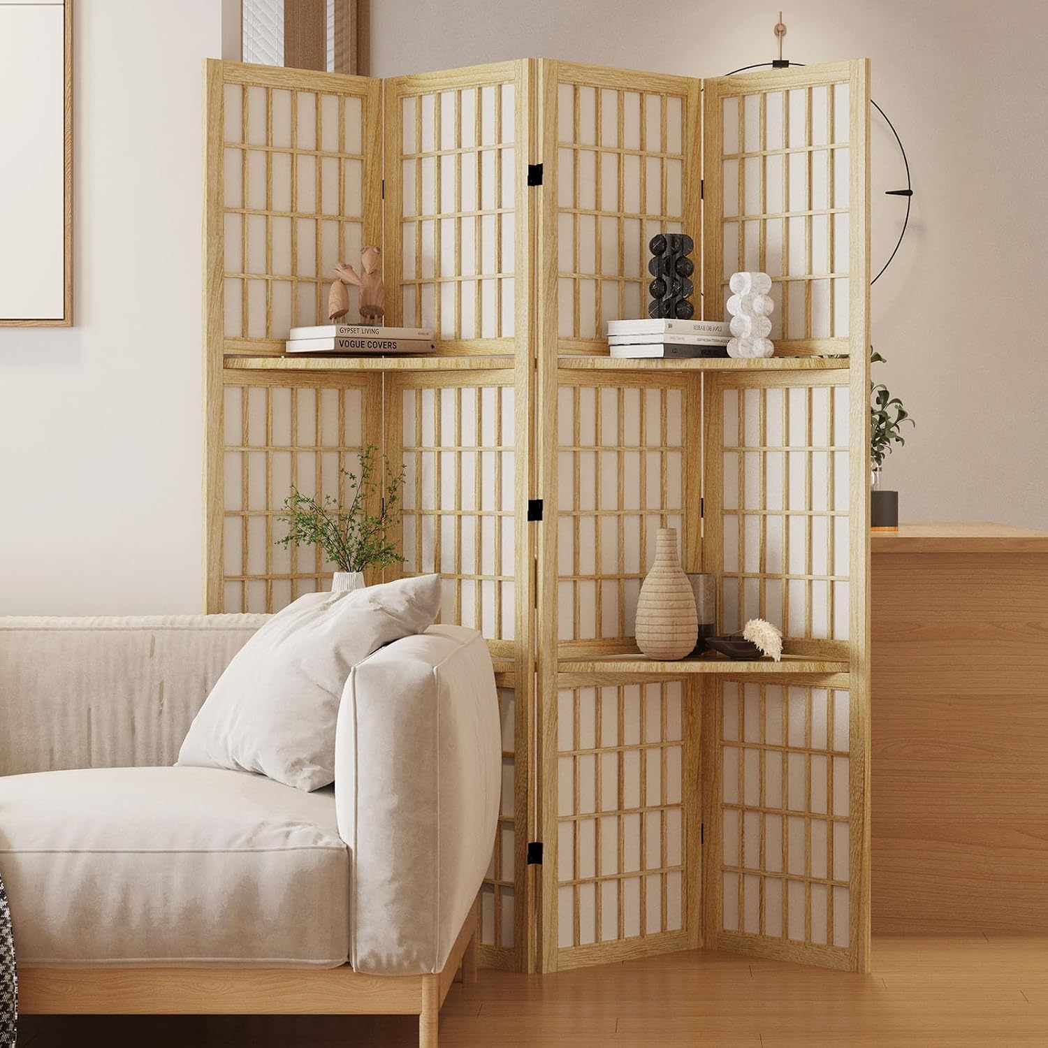 Shoji Screen Divider - Drewniany parawan Shoji o wysokości 66,9