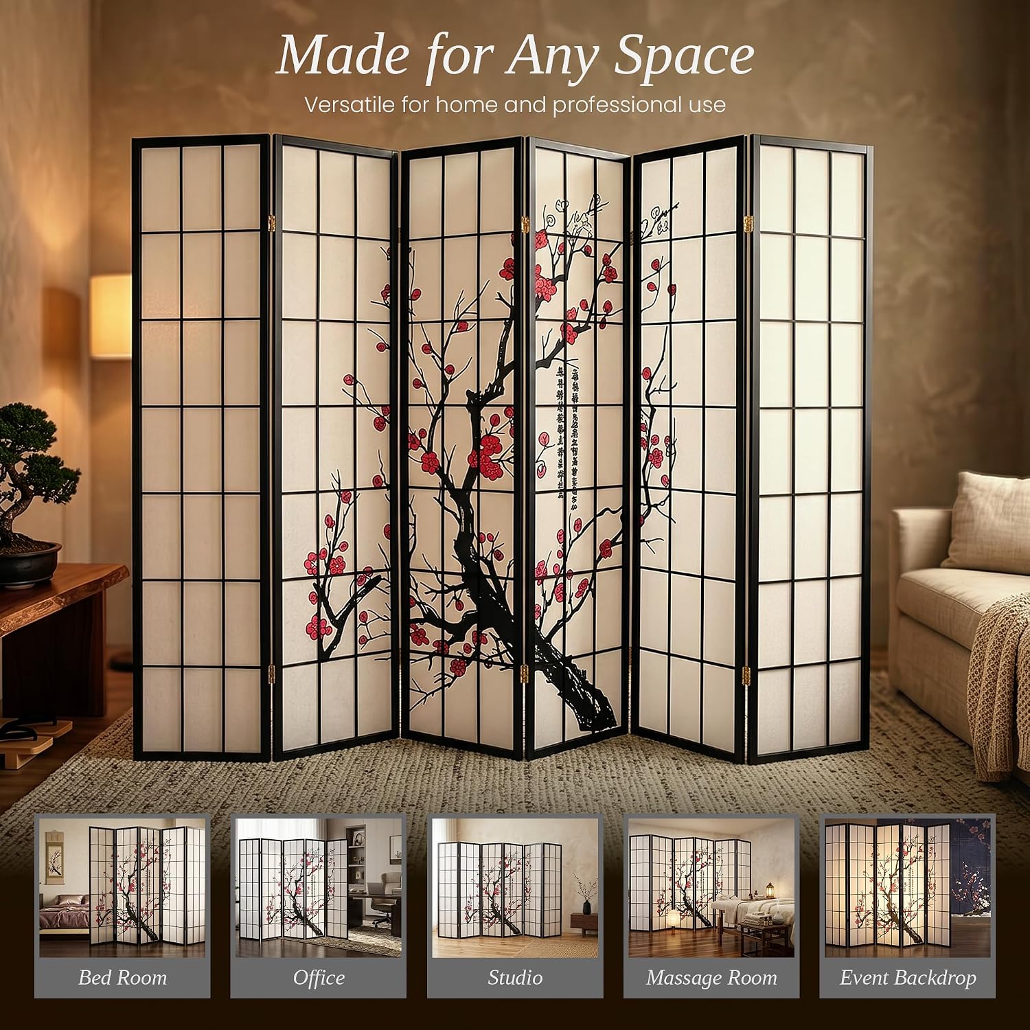 Parawan pokojowy 6-panelowy w  – Shoji Screen Divider recenzja i cena